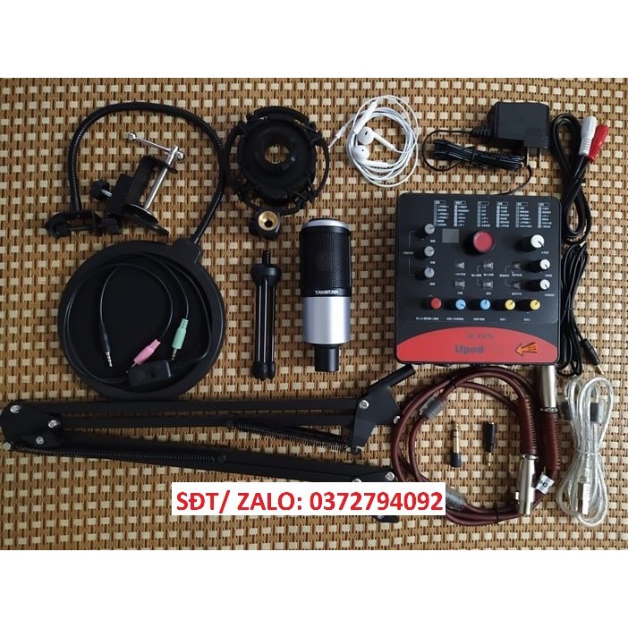 Combo Micro Thu Âm Takstar PC K320+ Sound Card Icon Upod Pro đầy đủ phụ kiện tặng tai nghe nhét