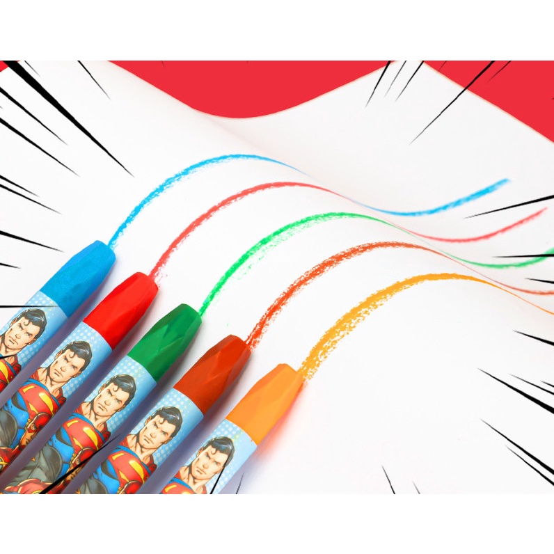 Bút sáp dầu Deli hình siêu nhân - 12/24 màu - 1 hộp - HE801