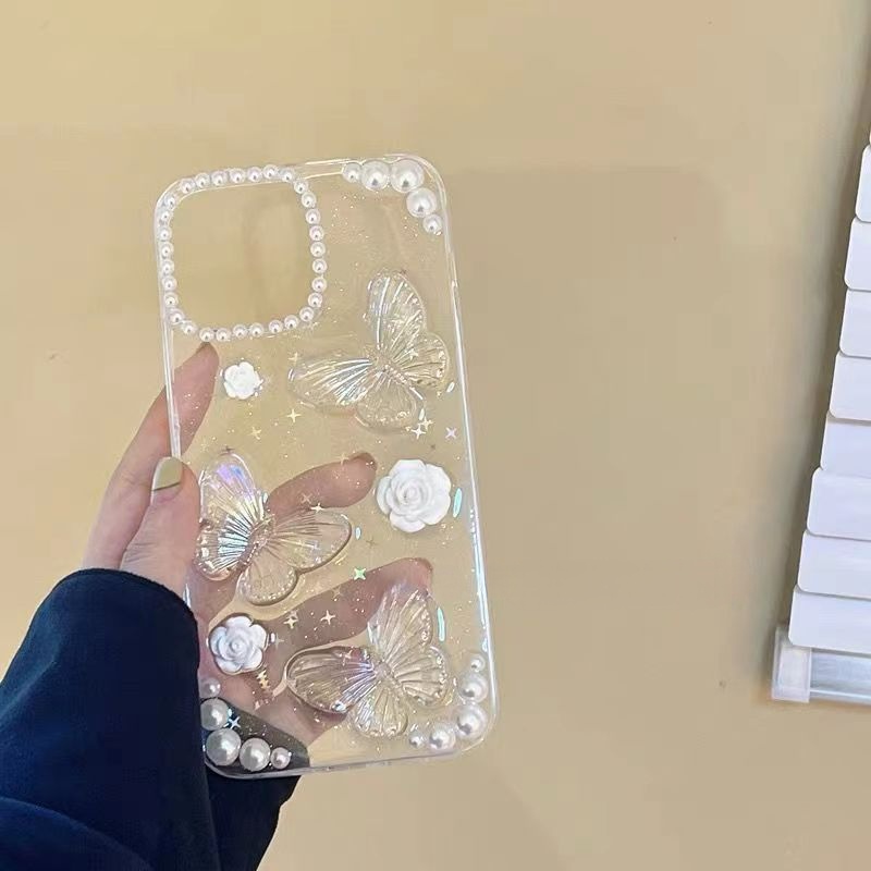 Ốp Điện Thoại TPU Siêu Mỏng In Hình Bướm Màu Laser Dễ Thương Cho Iphone 14 Pro Max 13 Pro Max 12 Pro 11pro Max Xr Xs Max 8 7plus