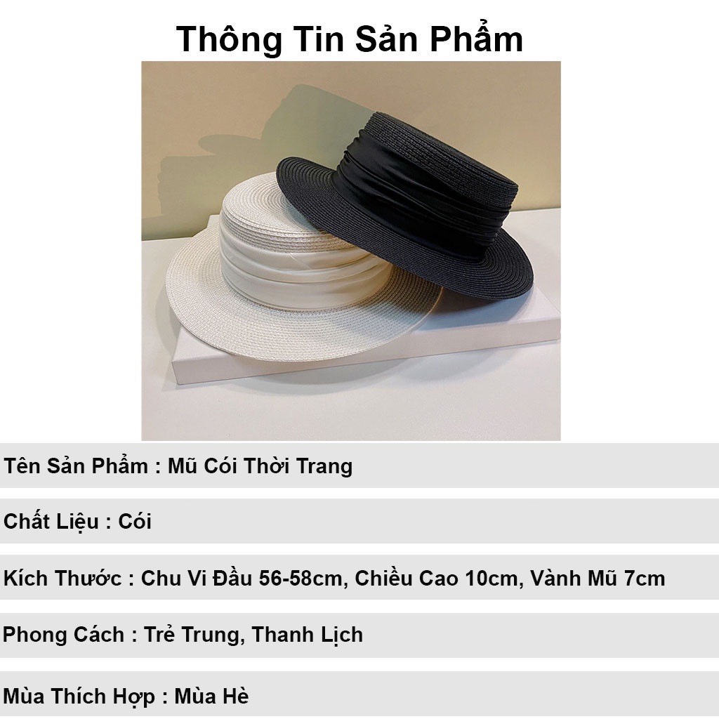 Mũ cói thời trang KOMI nón cói nữ rộng vành cao cấp phong cách hè trẻ trung nữ tính