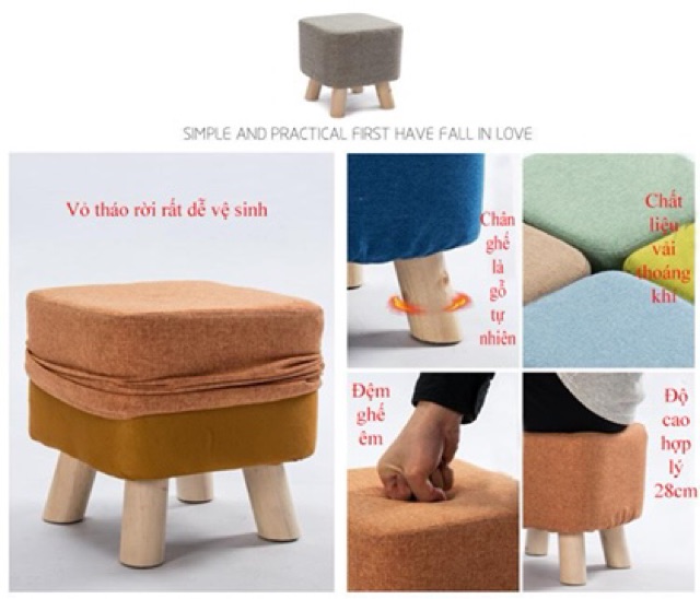 GHẾ ĐÔN CHÂN GỖ LOẠI TO