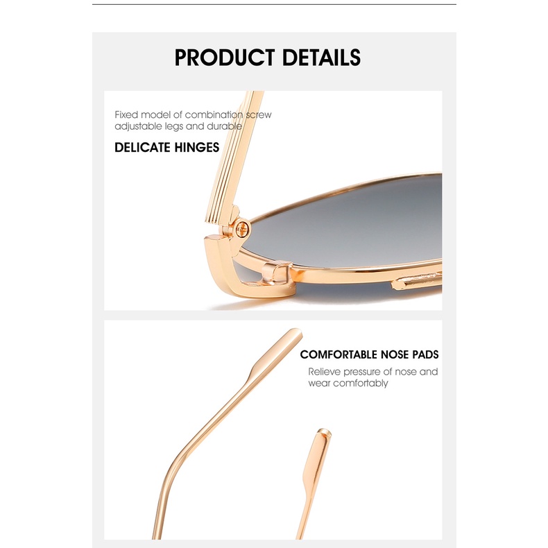 Kính thời trang nam nữ gọng kim loại cao cấp tròng kính râm chống uv400 phong cách Châu Âu (FULLBOX)