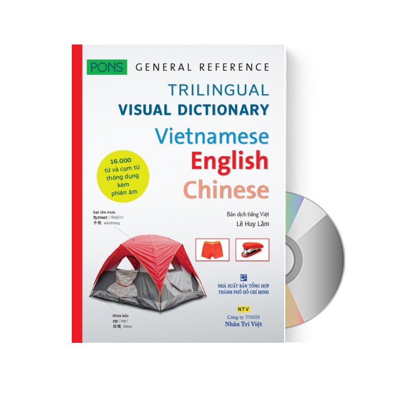 Sách - Pons general reference trilingual visual dictionary Vietnamese–English–Chinese+DVD tài liệu