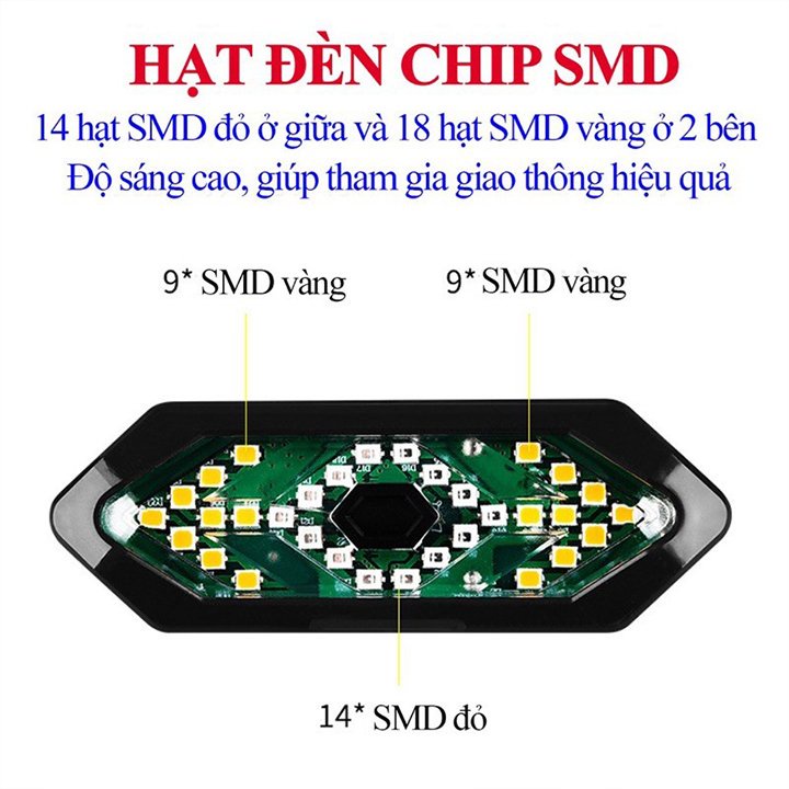 Đèn xi nhan xe đạp thể thao có còi không dây điều khiển từ xa kiêm đèn hậu xe đạp sạc usb chống nước