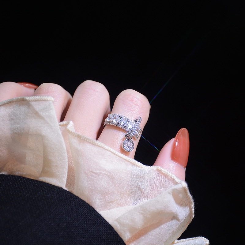 Nhẫn mở đính đá zircon tinh tế thời trang cho nữ