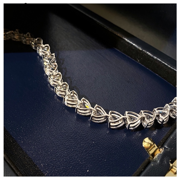 Vòng đeo tay mạ bạc 925 hình trái tim xinh xắn cho nữ