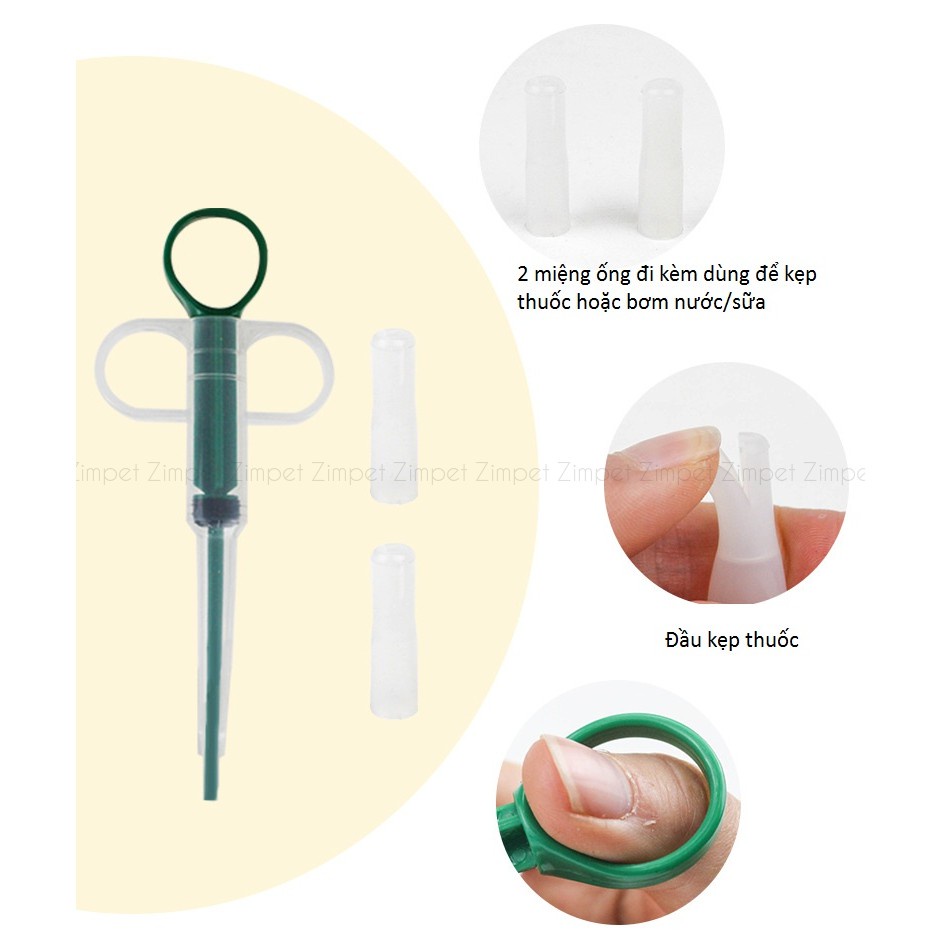 Xilanh Dụng cụ đút thuốc chó mèo, Ống bơm hỗ trợ thú cưng uống thuốc / sữa / nước dài 15 cm