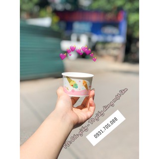 100c cốc giấy 120ml dùng để đựng kem (có nắp)