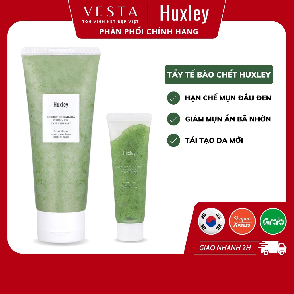 Huxley - Tẩy Tế Bào Chết Mặt Xương Rồng - Mặt Nạ Tẩy Da Chết Secret Of Sahara Scrub Mask Hàn Quốc 120gr