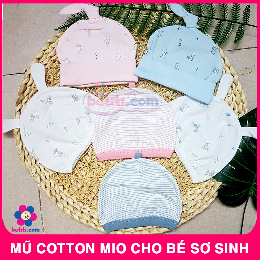 Mũ Sơ Sinh Miomio Cotton, Mũ Cho Bé Mio Thoáng Mát Bảo Vệ Bé