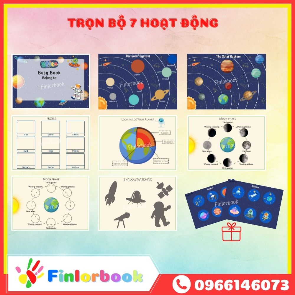 Học liệu bóc dán vũ trụ hành tinh xung quanh chúng ta