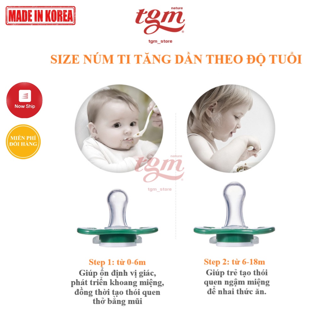 Ti giả silicone siêu mềm, tay cầm phát sáng TGM Nature Made in Korea