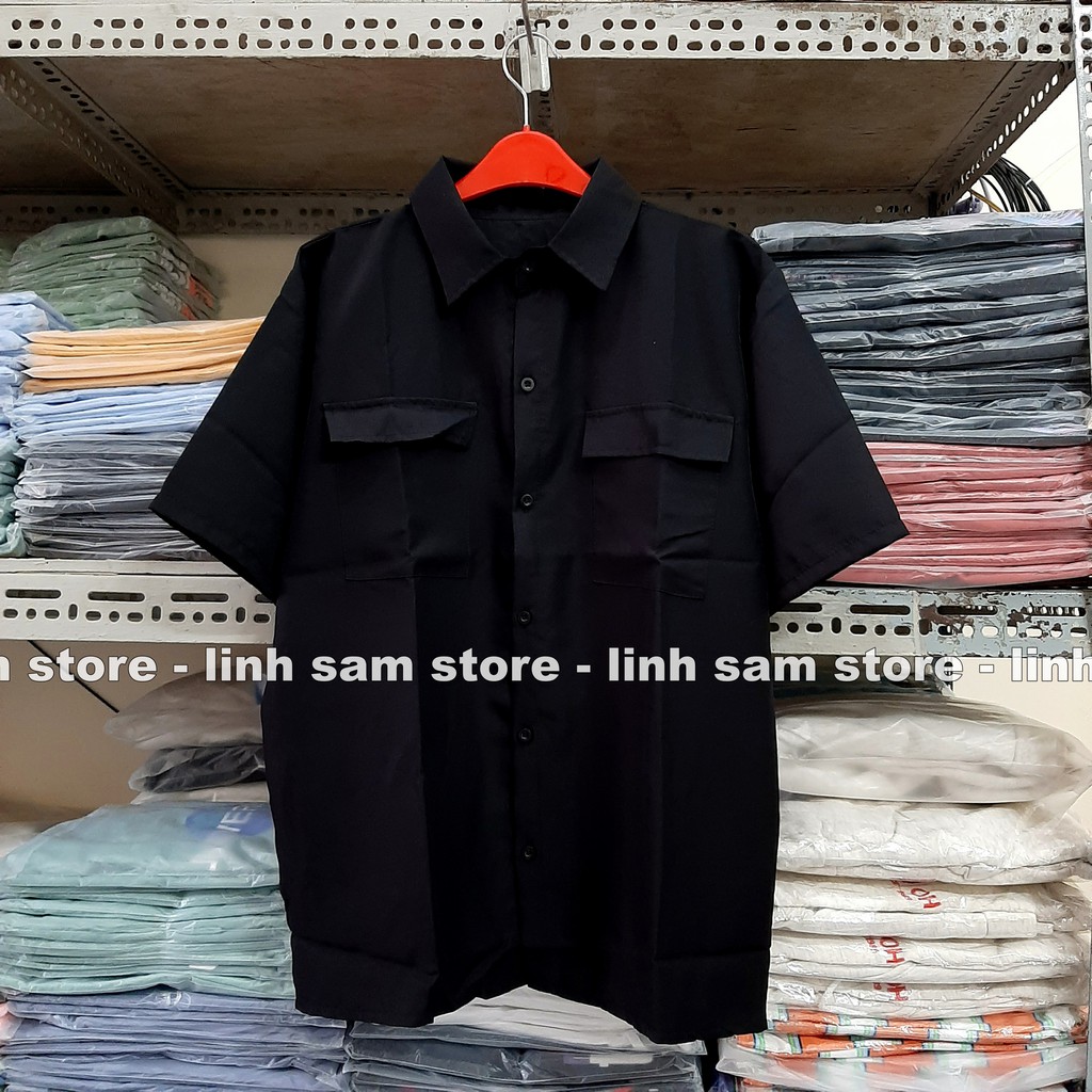 Áo sơ mi nữ SAM CLO cổ bẻ tay ngắn - lỡ ulzzang form freesize dáng rộng unisex mặc cặp, nhóm, couple TRƠN HAI TÚI | BigBuy360 - bigbuy360.vn