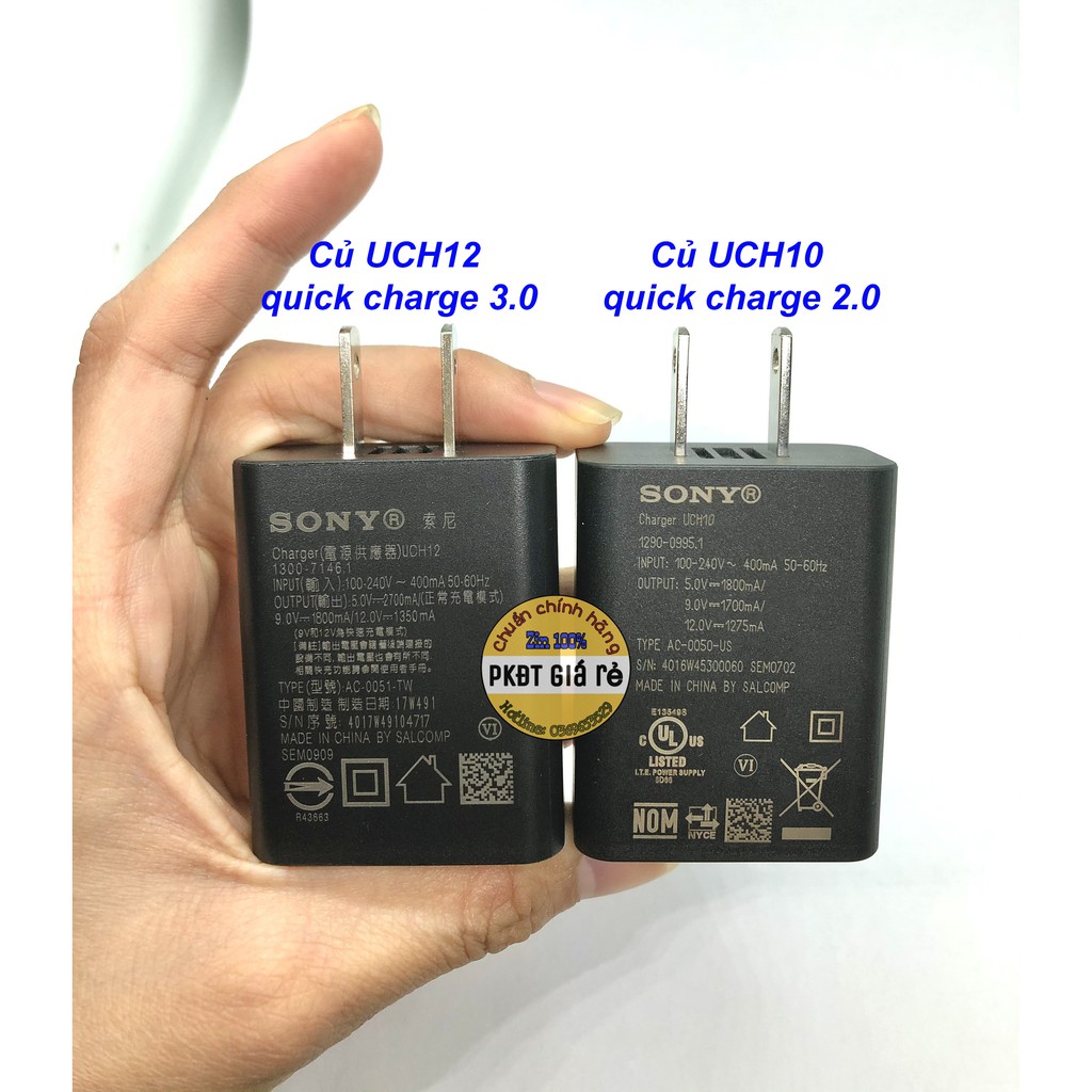 Bộ sạc nhanh 3.0 Sony UCH12  chính hãng,BH 12 tháng