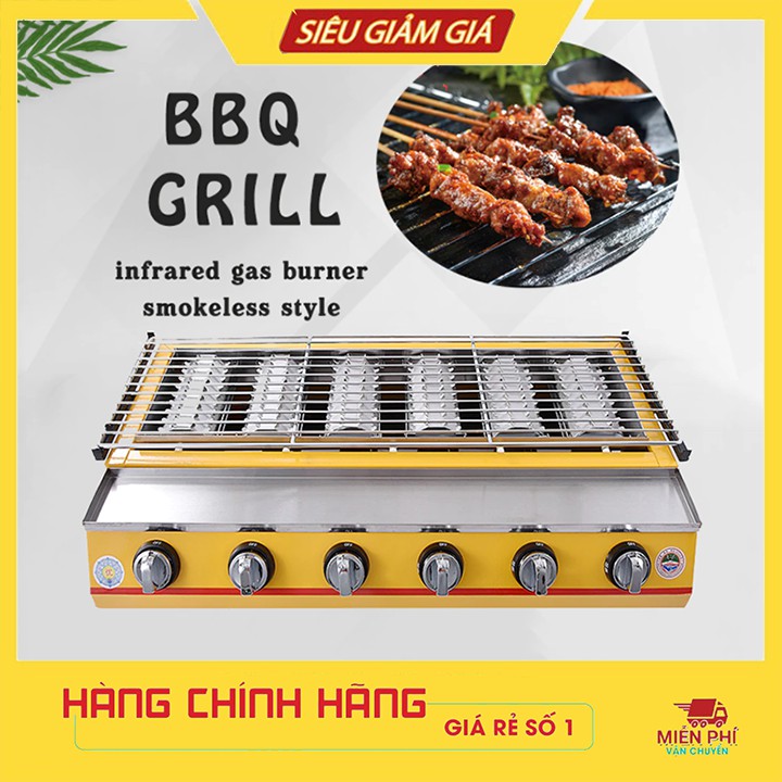 BẾP NƯỚNG BẰNG GAS ETON 6 TRỤ NƯỚNG HÀU, THỊT, BÁNH TRÁNG
