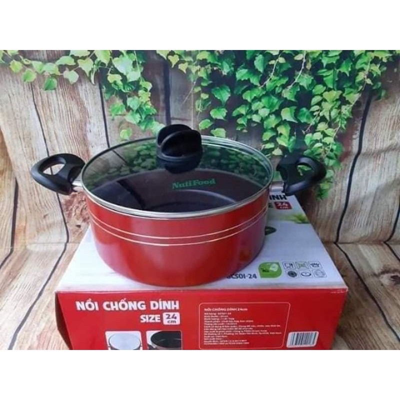 NỒI CHỐNG DÍNH CAO CẤP 24CM KHUYẾN MÃI NUTIFOOD