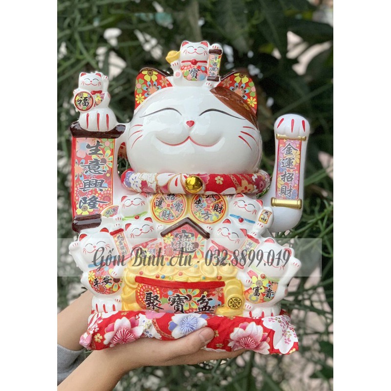Mèo thần tài chiêu tài lộc bằng gốm sứ cao cấp các mẫu mới nhất 2021 được có tặng kèm đệm, sạc và hộp đẹp
