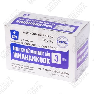 [Hộp 100 chiếc] Bơm tiêm y tế Vinahankook (1ml, 3ml, 5ml, 10ml)