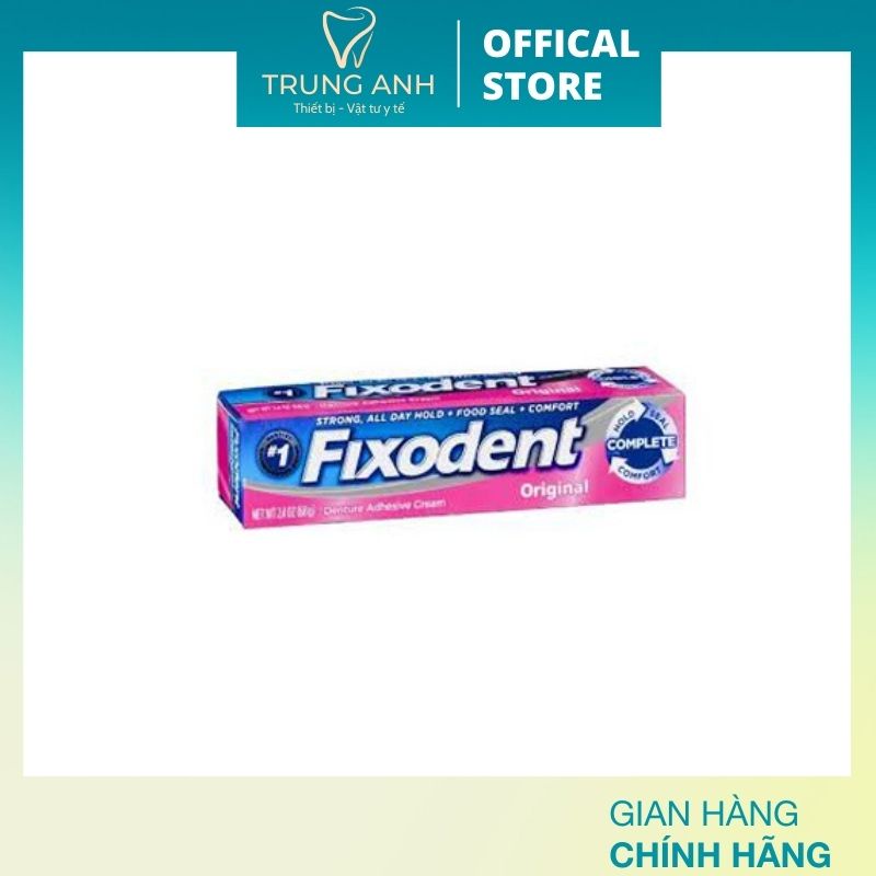 Keo dán hàm giả dán hàm Fixodent 68g hàng chính hãng / Keo dán răng giả Fixodent - Made in USA - TBYT Trung Anh