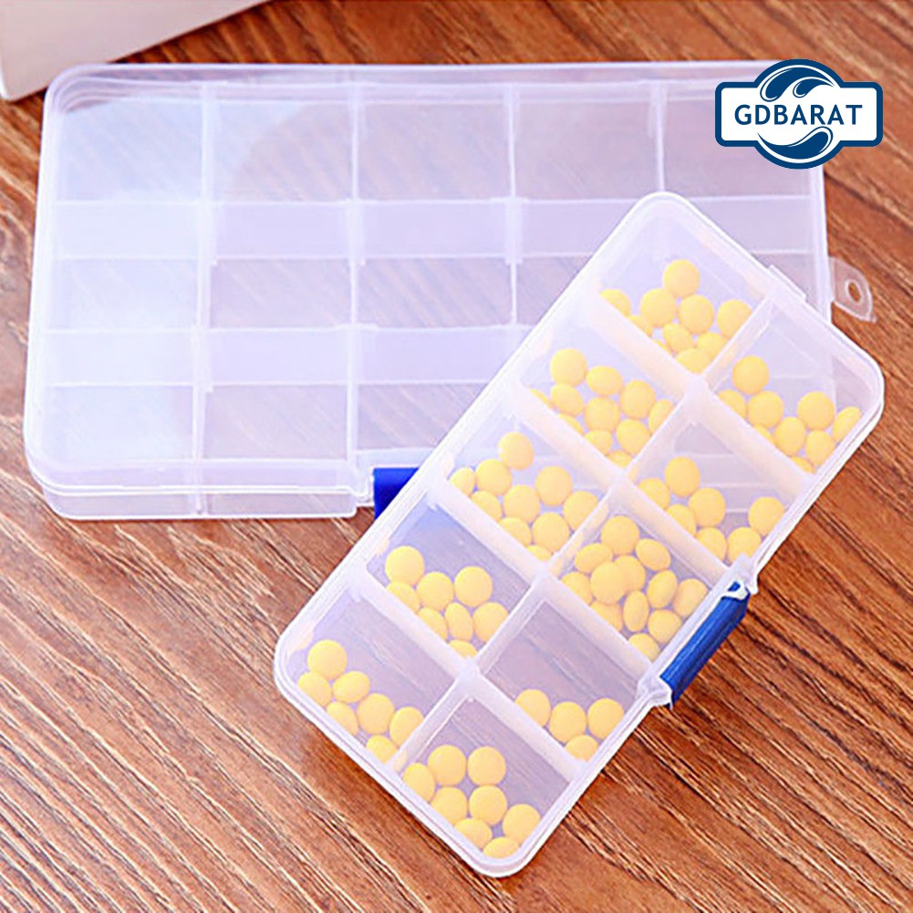 (Hàng Mới Về) Hộp Nhựa Trong Suốt 15 / 10 / 24 Ngăn Đựng Trang Sức Tiện Dụng