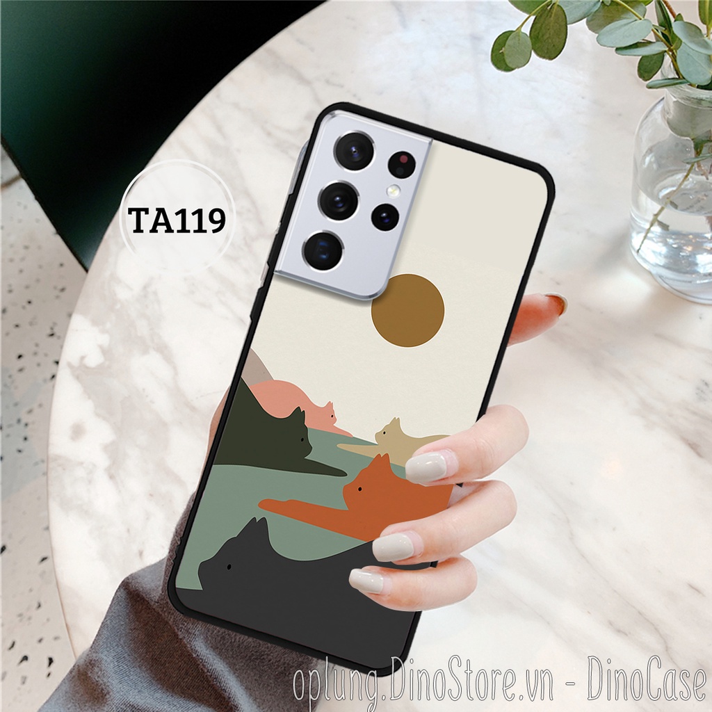 Ốp lưng Samsung S21 - S21 FE - S21 Plus - S21 Ultra - Ốp điện thoại Samsung in hình mèo đơn giản vintage siêu đẹp .