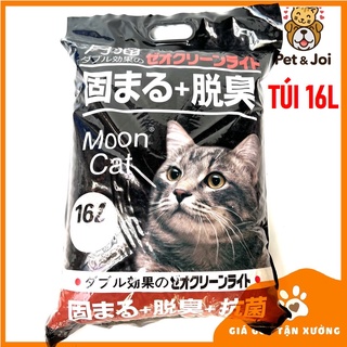Cát mèo nhật đen moon cat 15l-16l ⚡chỉ 1 ngày⚡ - cát vệ sinh mèo đất sét - pet&joi