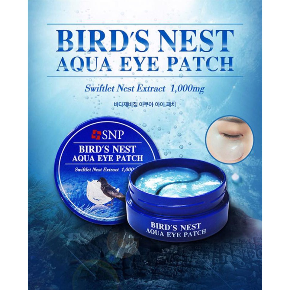 Miếng Dưỡng Da Vùng Mắt Ngăn Ngừa Lão Hóa- SNP Bird’s Nest Aqua Eye Patch (60 miếng/ hộp) 3200280