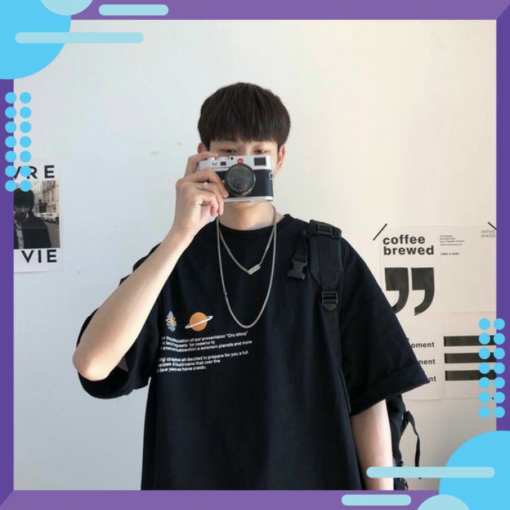 Áo thun dáng rộng tay lỡ nam nữ Unisex đẹp hàng cao cấp hình sao ngân hà