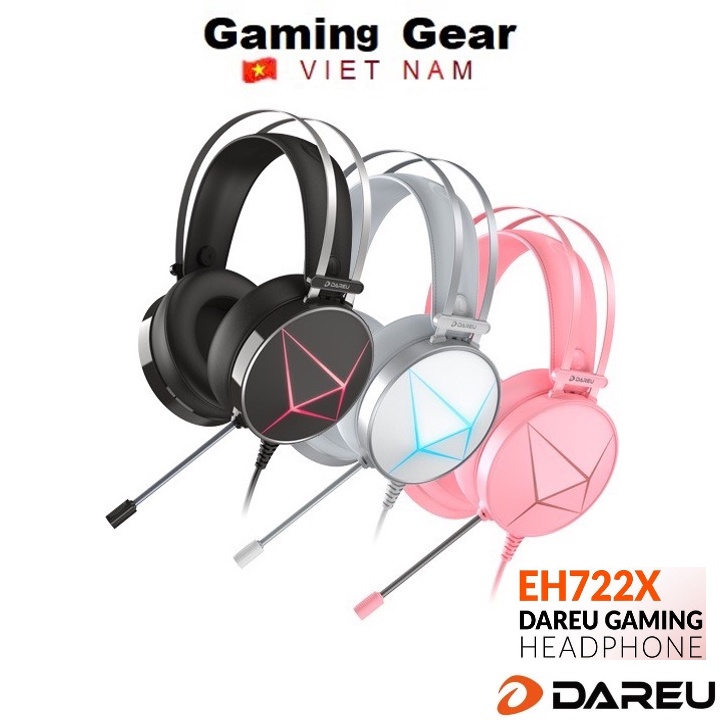 Tai nghe Gaming Dareu EH722X Hồng | Đen | Trắng LED RGB