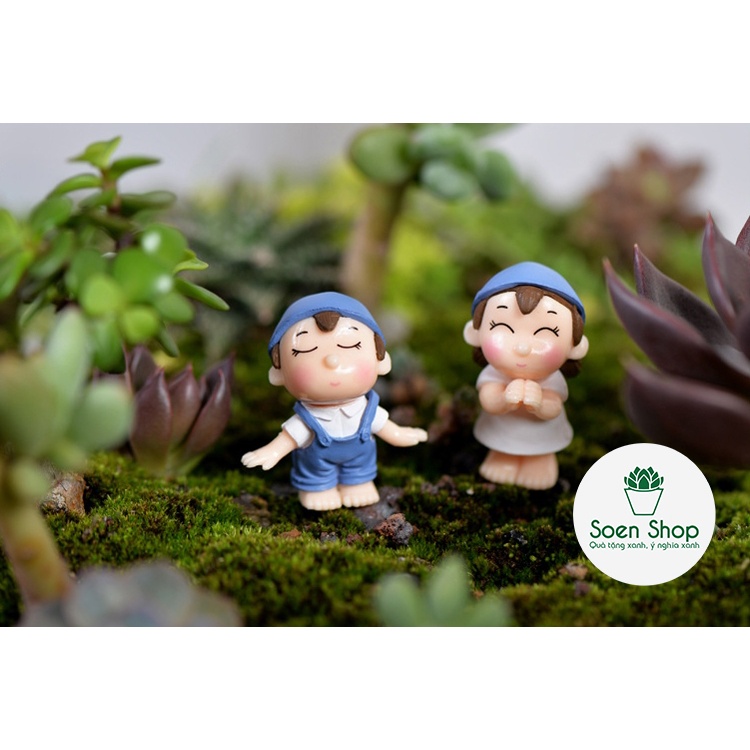 |FREESHIP| CẶP ĐÔI LÀM VƯỜN- Phụ kiện trang trí cây xanh để bàn làm việc, mô hình trang trí cho bể cá, tiểu cảnh