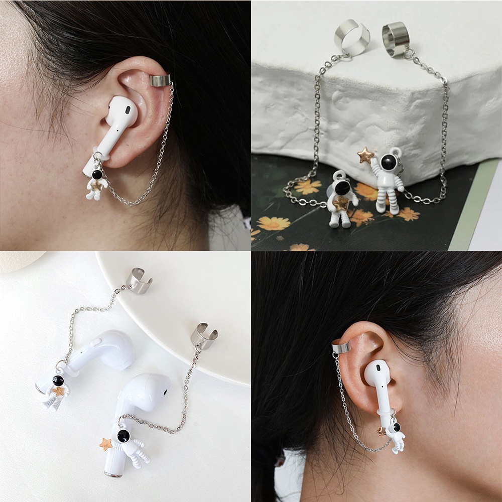 Khuyên Tai Dây Xích Hình Phi Hành Gia Chống Thất Lạc