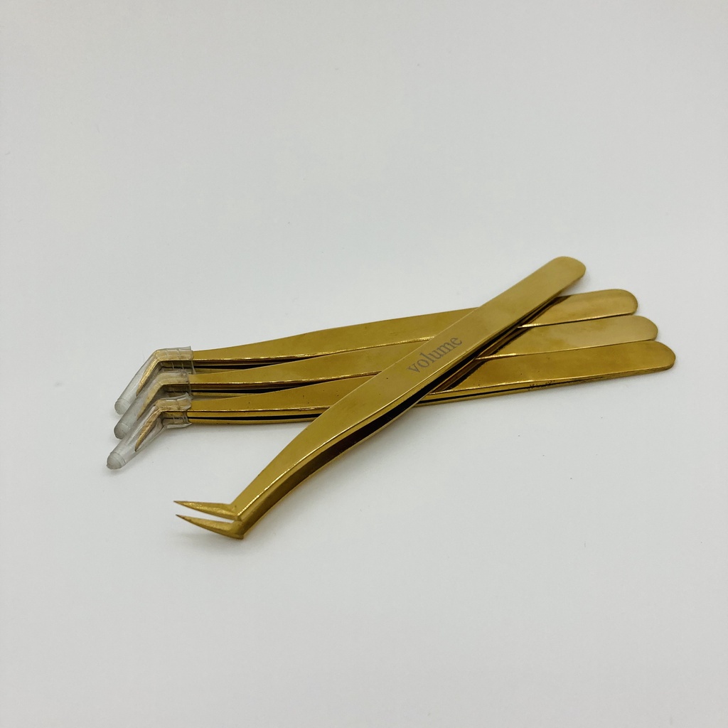 nhíp nối mi volume vàng (mũi vuông)_ dụng cụ nối mi _ mi fan _THÚY HÀ