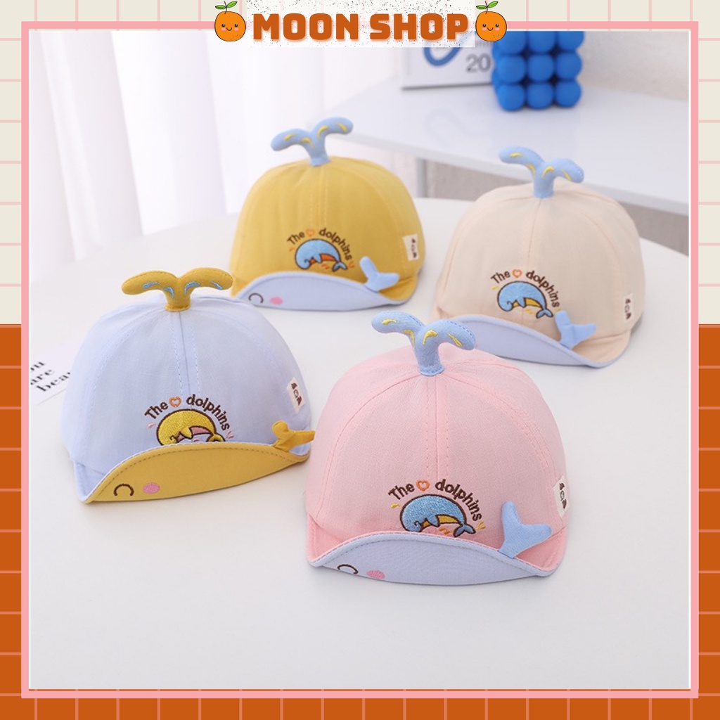 Mũ Lưỡi Trai Hình Cá Heo Đáng Yêu Cho Bé Từ 6 - 24 Tháng Tuổi Vòng Đầu 48 - 50 Cm