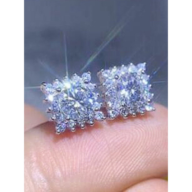 Khuyên Tai Hình Vuông Đính Đá Zircon Phong Cách Mới Cho Nữ