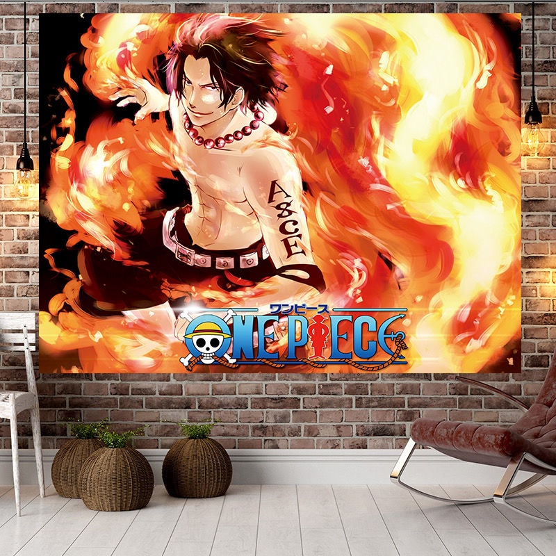 INS One Piece Anime Nổ Nền Vải Thảm Tùy Chỉnh Phòng Sinh Viên Ký túc xá Phòng ngủ Treo đầu giường Những gì bạn thấy là những gì bạn nhận được