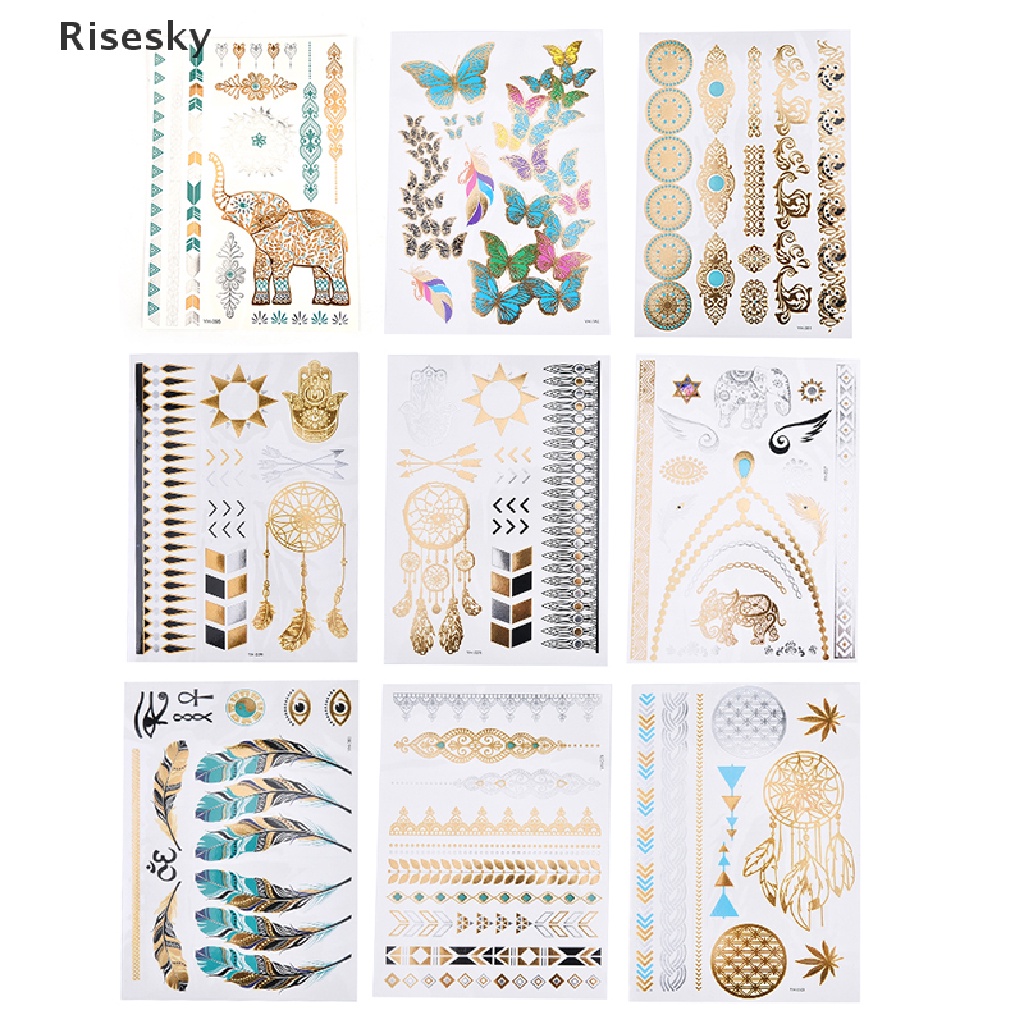 1 Miếng Dán Hình Xăm Màu Vàng Gợi Cảm Chống Thấm Nước Dễ Thương