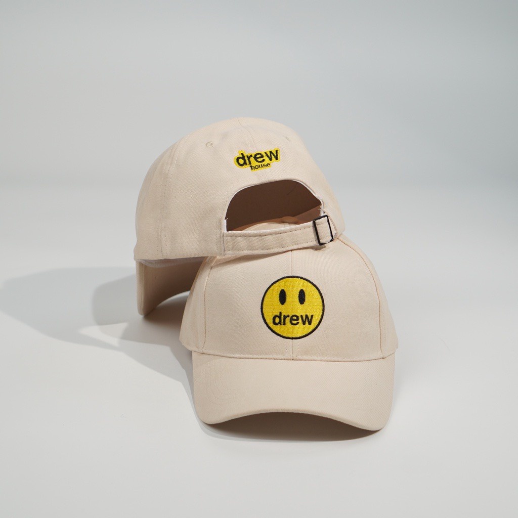 Mũ lưỡi trai Nón kết thêu hình mặt DREW chất nỉ cao cấp phong cách unisex nam nữ-BALOHA