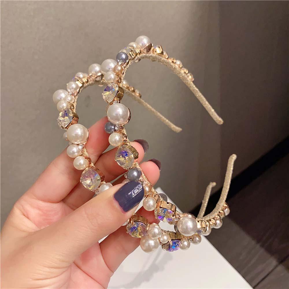 VANES1 Băng Đô Cài Tóc Đính Ngọc Trai Phong Cách Hàn Quốc Cổ Điển Dành Cho Nữ