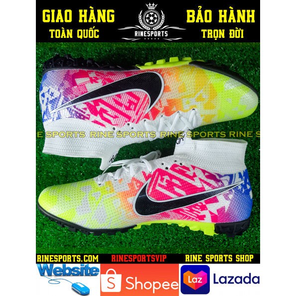 HÀNG THAILAND GIÀY BÓNG ĐÁ SÂN CỎ NHÂN TẠO Mercurial Vapor 13 cầu vòng cổ cao.TF.CAM KẾT Y HÌNH-CAM KẾT HÀNG