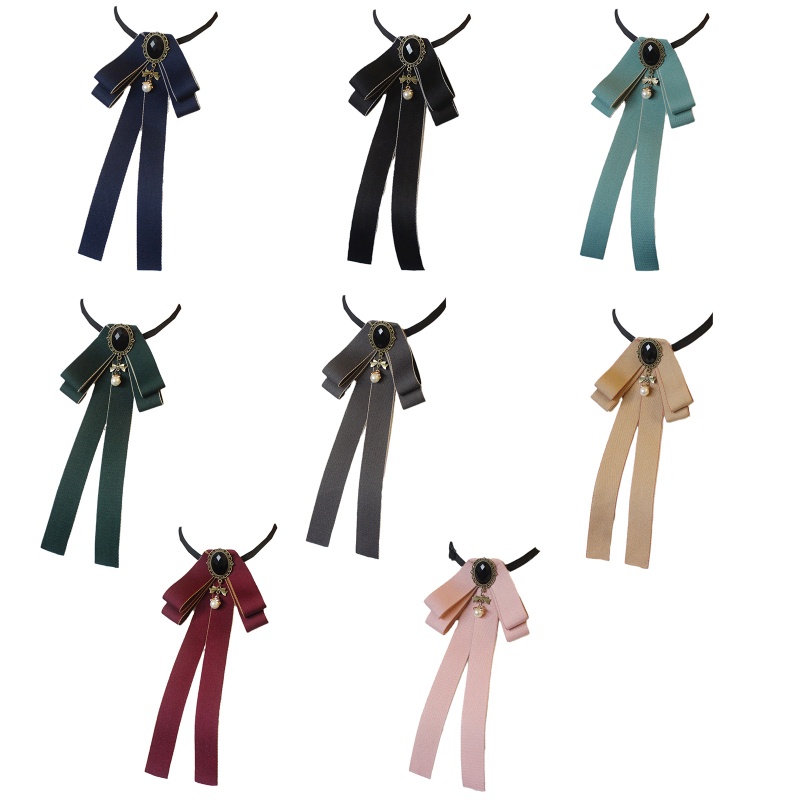 Ghim Cài Áo Hình Nơ Đính Ngọc Trai Giả Sang Trọng Unisex