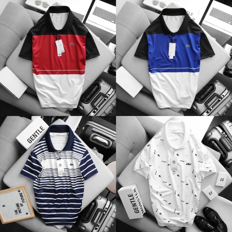 Áo polo cộc tay cho nam vải cotton gai co dãn thoải mái, không bai xù C01
