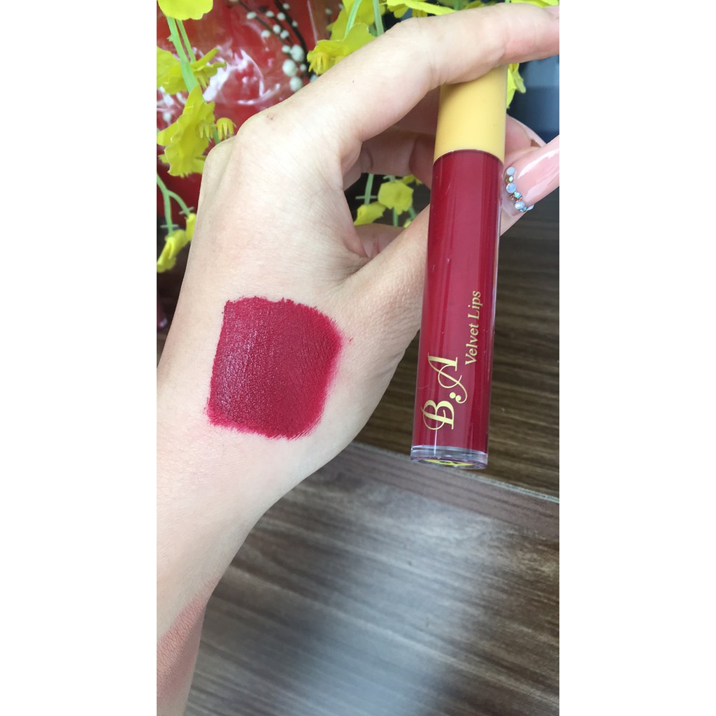 [12 Đỏ R.ư.ợ.u] Son Kem Lì Nắp Vàng Cao Cấp B.A Màu Đỏ R.ư.ợ.u | BigBuy360 - bigbuy360.vn
