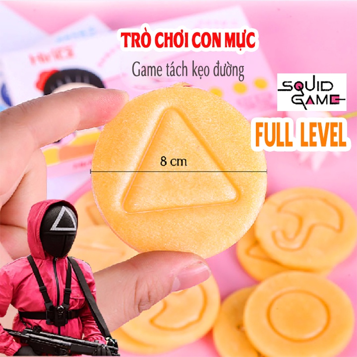 Trò Chơi Con Mực Squid Game Tách Kẹo Đường Dalgona Siêu Hấp Dẫn Cho Bé Full Set Hộp Thiếc