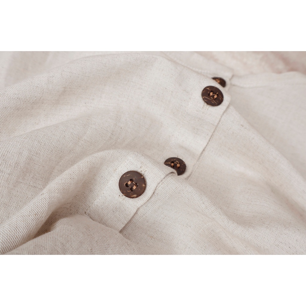 Áo Linen tưng KANAMY tay dài màu xám