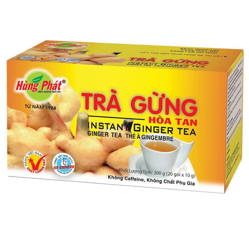 Trà Gừng Hoà Tan Hùng Phát 200g (20 gói)