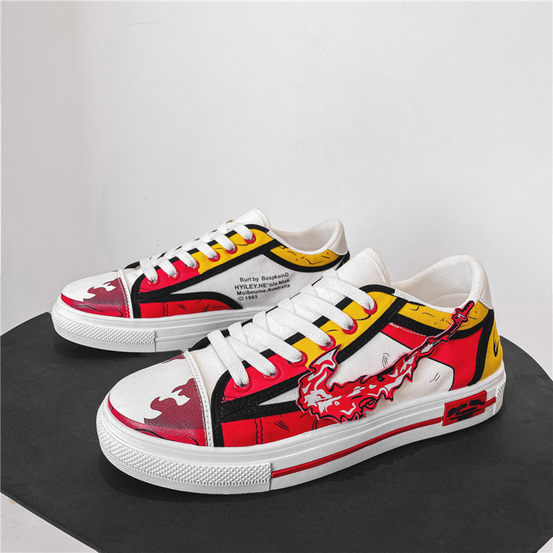 Giày Sneaker Nam In Họa Tiết Anime Demon Slayer Rengoku Kyoujurou Độc Đáo