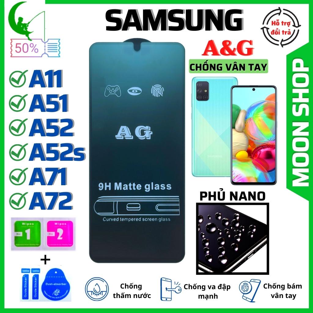 Kính Cường Lực Chống vân tay Samsung A11 / A51 / A52 / A52s / A71 / A72 5G - Dán Full màn hình - AG Nhám