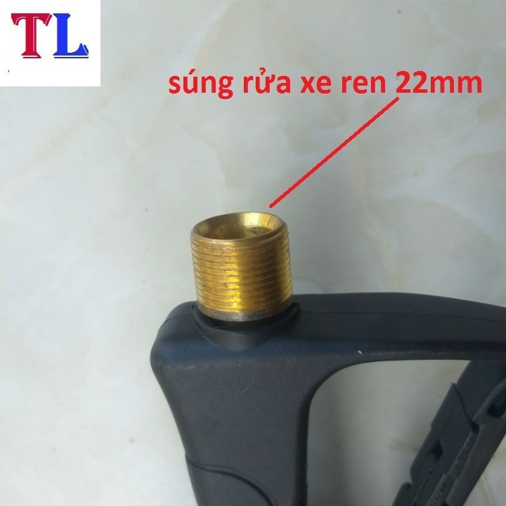 súng rửa xe,súng phun xịt rửa xe áp lực cao _Ren 22mm (súng đen)