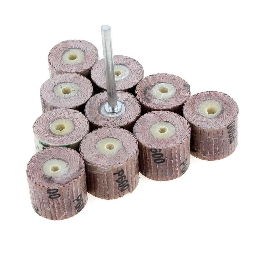 Bộ 10 Đĩa Mài 600 Grit Kèm Đầu Mài 3mm Cho Máy Khoan Mini