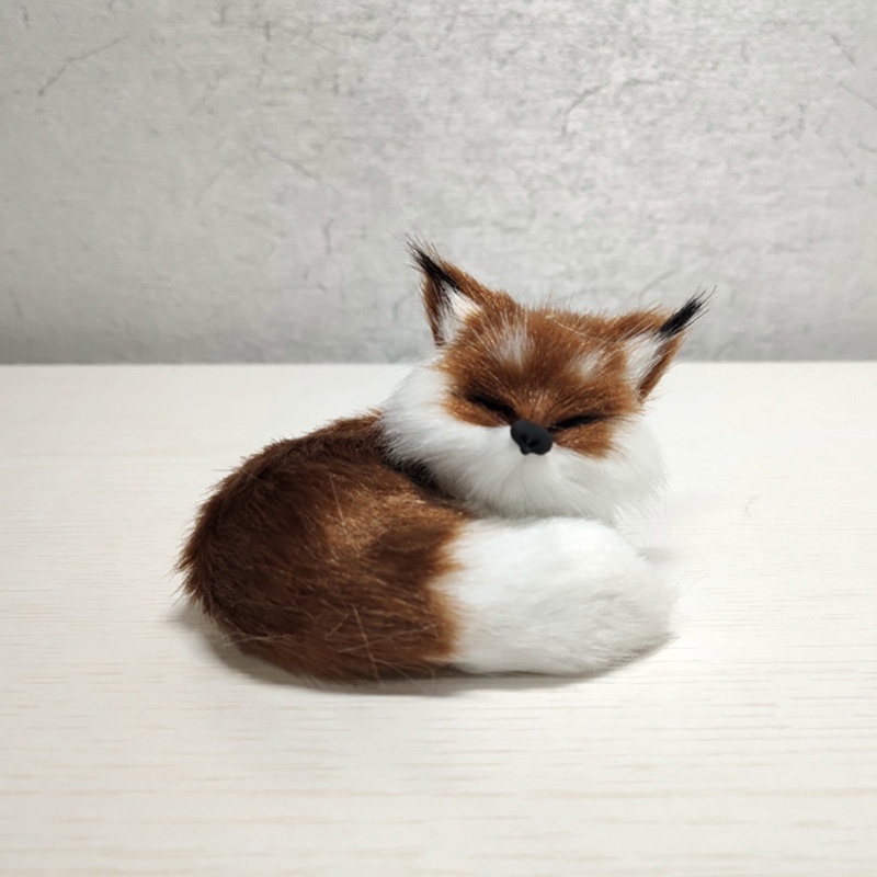 Mô Hình Đồ Chơi Cáo Lông 8cm Mini Để Bàn Trang Trí Phòng Khách Không Biến Dạng